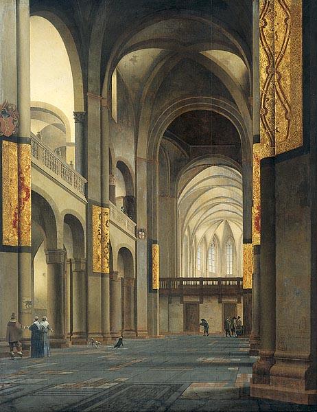 Pieter Jansz. Saenredam The nave and choir of the Mariakerk in Utrecht, seen from the west. France oil painting art